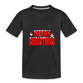 unique merry Christmas images - Kids' Premium Organic T-Shirt - black - Front