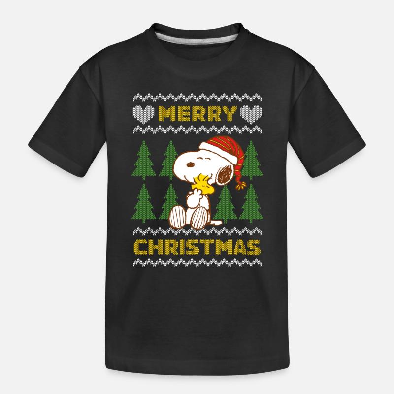 Peanuts Snoopy Merry Christmas - T-shirt bio Premium Enfant - noir
