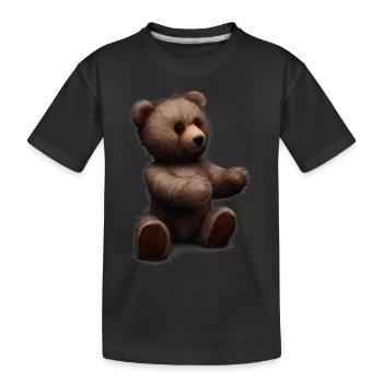 Teddybär - Kinder Premium Bio T-Shirt - Schwarz - Vorne