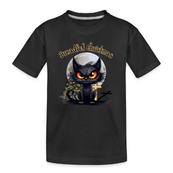 Dreadful Christmas Grummelige Wütende Katze - Kinder Premium Bio T-Shirt - Schwarz - Vorne