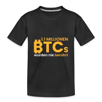 1.1 Millionen BTCs nie bewegt - Kinder Premium Bio T-Shirt - Schwarz - Vorne