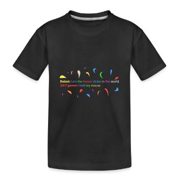 24/7 Gamer gegen Roboter - Kinder Premium Bio T-Shirt - Schwarz - Vorne