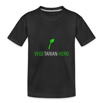 héros végétarien - T-shirt bio Premium Enfant - noir - Devant