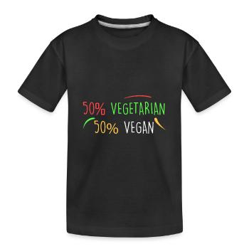 50% vegetarisch 50% vegan - Kinder Premium Bio T-Shirt - Schwarz - Vorne