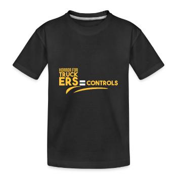 Horror für Trucker = Kontrollen - Kinder Premium Bio T-Shirt - Schwarz - Vorne