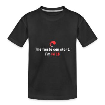 Lv 18! Let the fiesta begin - Kids' Premium Organic T-Shirt - black - Front