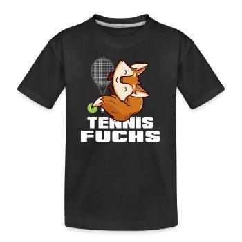 Tennis match Tennisfuchs plays tennis "Matchball" - Kids' Premium Organic T-Shirt - black - Front