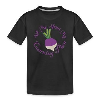 Fragen Sie mich nach meinem schlauen Plan Blackadder Rüben - Kinder Premium Bio T-Shirt - Schwarz - Vorne