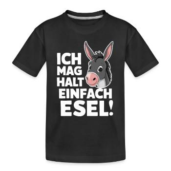 Esel Eselchen Maultier Muli - Kinder Premium Bio T-Shirt - Schwarz - Vorne