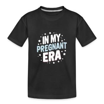 Schwangerschaft Schwanger Geburt - Kinder Premium Bio T-Shirt - Schwarz - Vorne