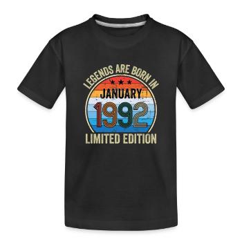 Legends Are Born In January 1992 Limited Edition - Kinder Premium Bio T-Shirt - Schwarz - Vorne