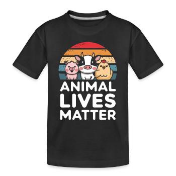 Végétarien Végétalien Végétarien Végétarien - T-shirt bio Premium Enfant - noir - Devant
