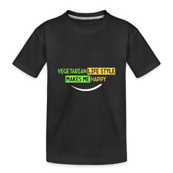 mode de vie végétarien - Je suis heureux - T-shirt bio Premium Enfant - noir - Devant