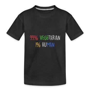 99% vegetarisch 1% menschlich - Kinder Premium Bio T-Shirt - Schwarz - Vorne