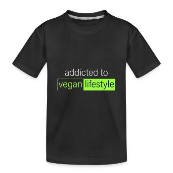 accro au mode de vie végétalien - T-shirt bio Premium Enfant - noir - Devant