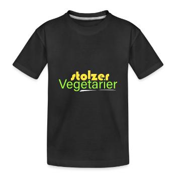 stolzer Vegetarier - Kinder Premium Bio T-Shirt - Schwarz - Vorne