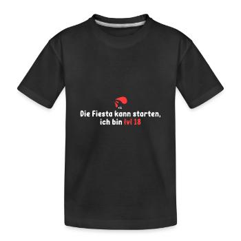 Lv 18! Die Fiesta kann starten - Kinder Premium Bio T-Shirt - Schwarz - Vorne