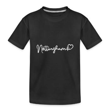 Nottingham Herzschlag Stadt England - Kinder Premium Bio T-Shirt - Schwarz - Vorne