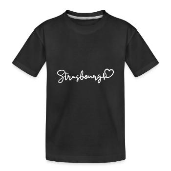 Strasbourg Heartbeat France City of Strasbourg - Kids' Premium Organic T-Shirt - black - Front