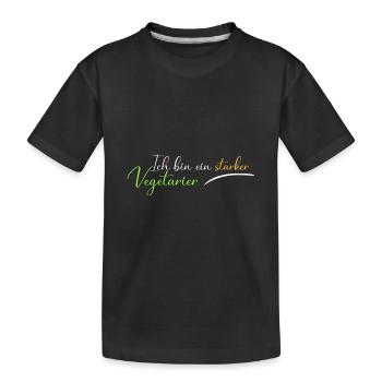 Ich bin ein starker Vegetarier - Kinder Premium Bio T-Shirt - Schwarz - Vorne