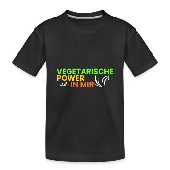 vegetarische Power in mir - Kinder Premium Bio T-Shirt - Schwarz - Vorne