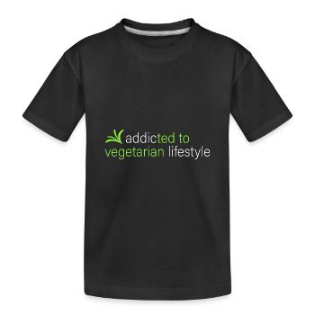 accro au mode de vie végétarien - T-shirt bio Premium Enfant - noir - Devant