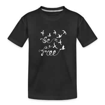 birds - Kids' Premium Organic T-Shirt - black - Front