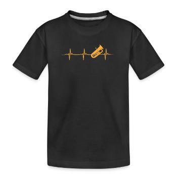 Tuba Herzschlag - Kinder Premium Bio T-Shirt - Schwarz - Vorne