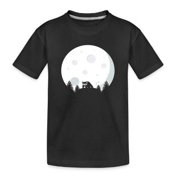 Red Panda In Front of the Moon - Kids' Premium Organic T-Shirt - black - Front