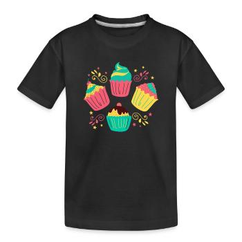 Cupcakes - Kinder Premium Bio T-Shirt - Schwarz - Vorne