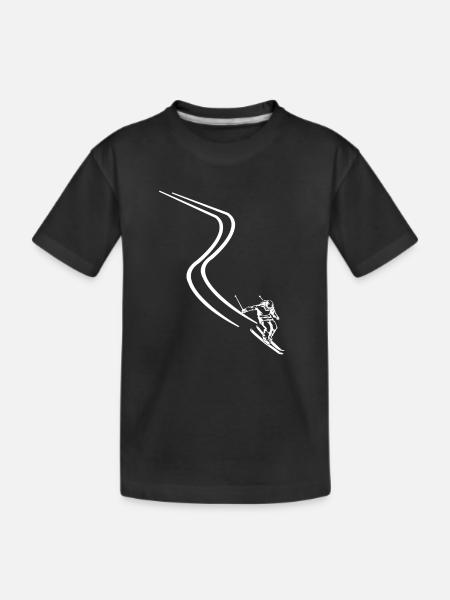 Skifahren - Kinder Premium Bio T-Shirt - Schwarz