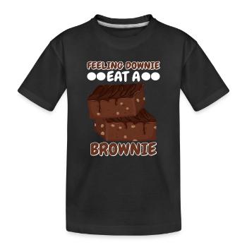 Feeling Downie Eat Brownie | Backen Tshirt | - Kinder Premium Bio T-Shirt - Schwarz - Vorne