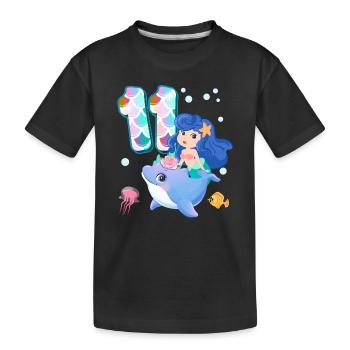 11th Birthday | Mermaid Birthday | - Kids' Premium Organic T-Shirt - black - Front