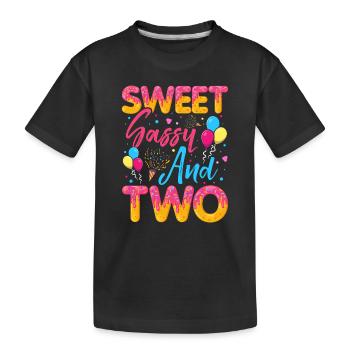 Süßer Frechdachs Und Zwei Streusel Köstlicher - Kinder Premium Bio T-Shirt - Schwarz - Vorne