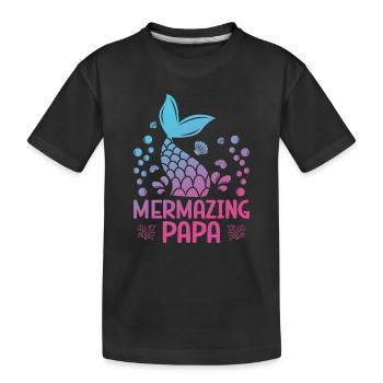 Mermazing Papa Fantasy Mermaid Story - T-shirt bio Premium Enfant - noir - Devant
