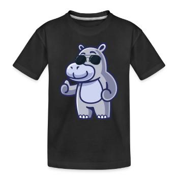 Lunettes de soleil fraîches Hippo Animal Gift Hippo - T-shirt bio Premium Enfant - noir - Devant