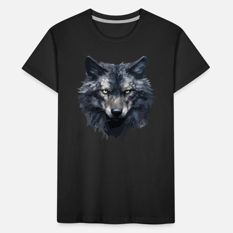 Cooles Wolfs Design Kinder Premium Bio T-Shirt