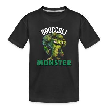 Monstre de brocoli - T-shirt bio Premium Enfant - noir - Devant