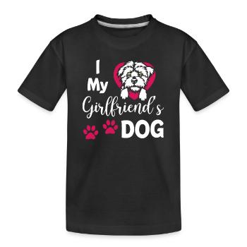 I Love My Girlfriends Dog - Kinder Premium Bio T-Shirt - Schwarz - Vorne