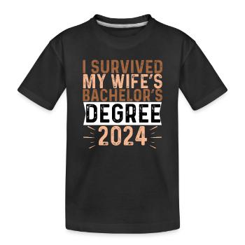 J’ai survécu au baccalauréat de ma femme en 2024 - T-shirt bio Premium Enfant - noir - Devant