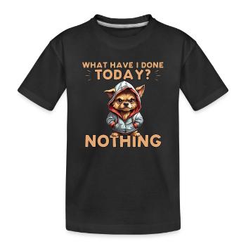 Qu’est-ce que j’ai fait aujourd’hui ? - Conception de chien - T-shirt bio Premium Enfant - noir - Devant