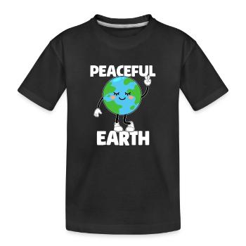 Earth Day - Peaceful Earth - Kinder Premium Bio T-Shirt - Schwarz - Vorne