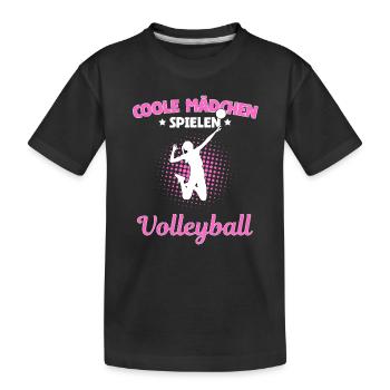 Coole Mädchen Spielen Volleyball - Kinder Premium Bio T-Shirt - Schwarz - Vorne