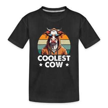 Coolest Cow - Kids' Premium Organic T-Shirt - black - Front