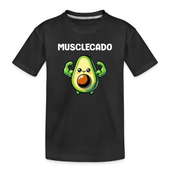 Musclecado - Kids' Premium Organic T-Shirt - black - Front