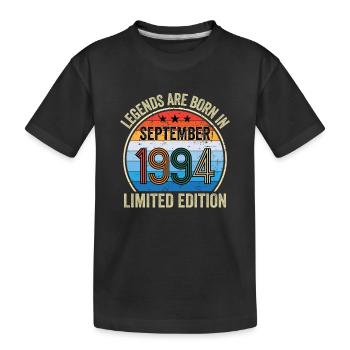 Legends Are Born In September 1994 Limited Edition - Kids' Premium Organic T-Shirt - black - Front