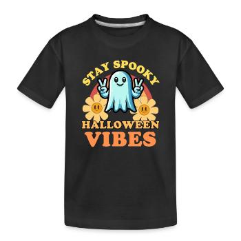 Stay Spooky Halloween Vibes - Kids' Premium Organic T-Shirt - black - Front