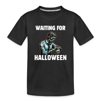 En attendant Halloween - T-shirt bio Premium Enfant - noir - Devant