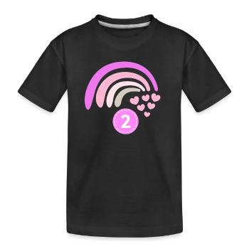 Anniversaire Arc-en-ciel 2 - T-shirt bio Premium Enfant - noir - Devant