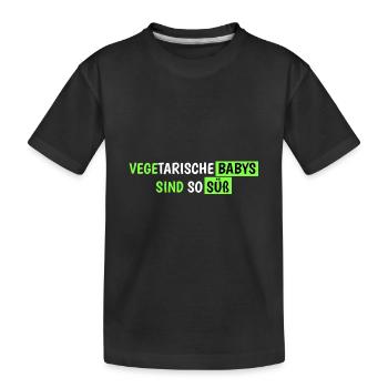 vegetarische Babys sind so süß - Kinder Premium Bio T-Shirt - Schwarz - Vorne
